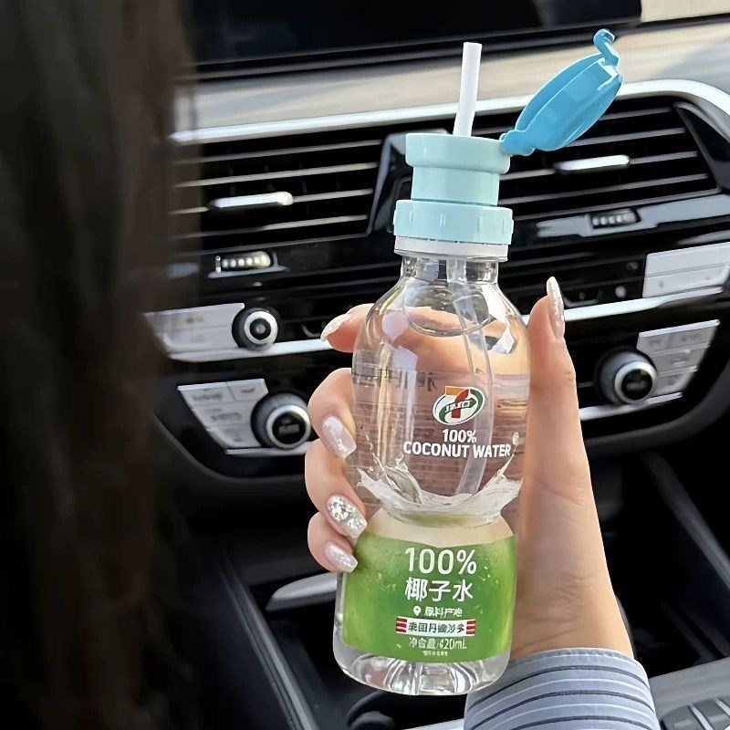 Water bottle conversion cap with straw lid—portable dustproof drinking gadget, new upgraded three-in-one design for mineral water