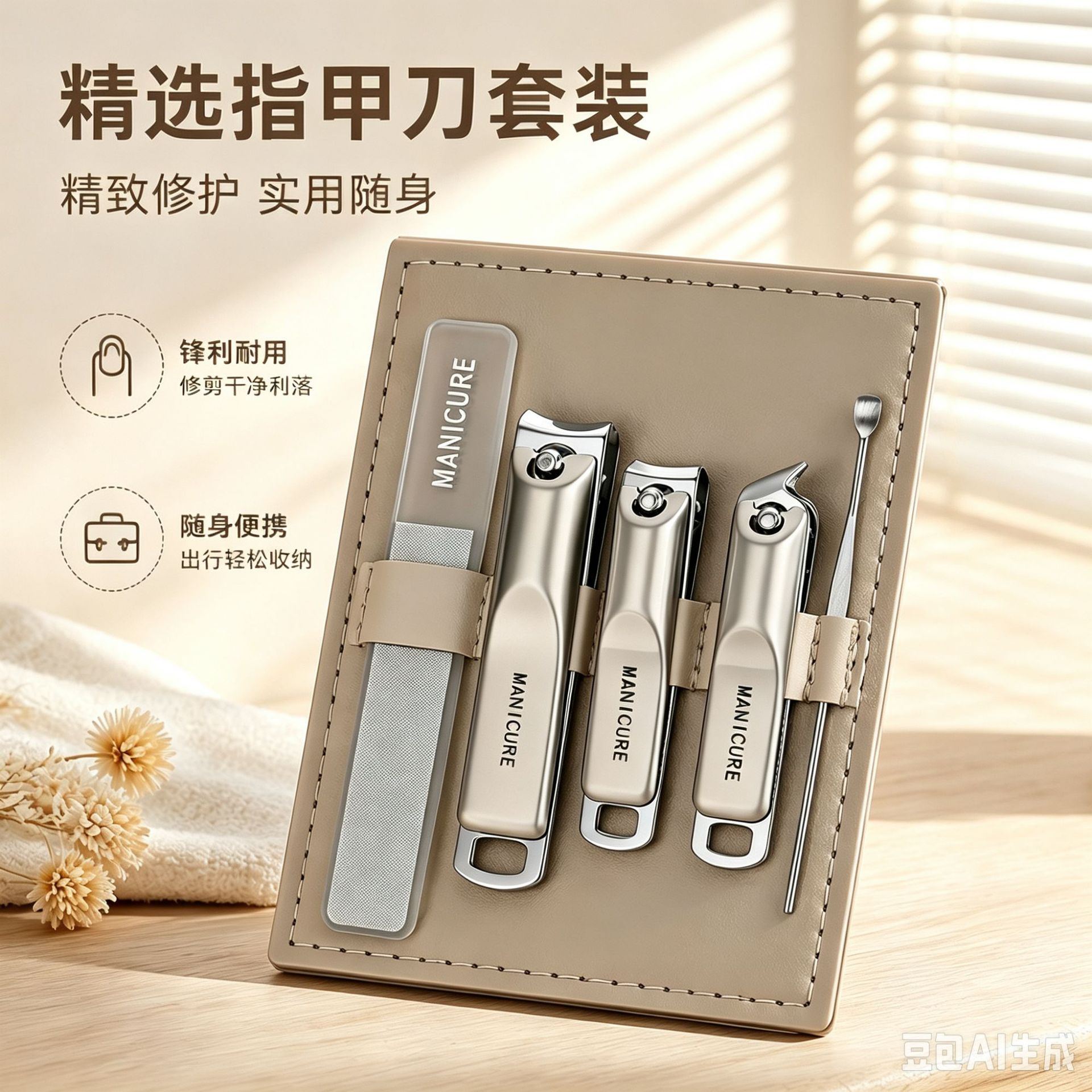 5-Piece Nail Clipper Set, Full Household Set of Flat and Beveled Nail Clippers, Nail Scissors Specifically for Women and Men, Manicure Tools