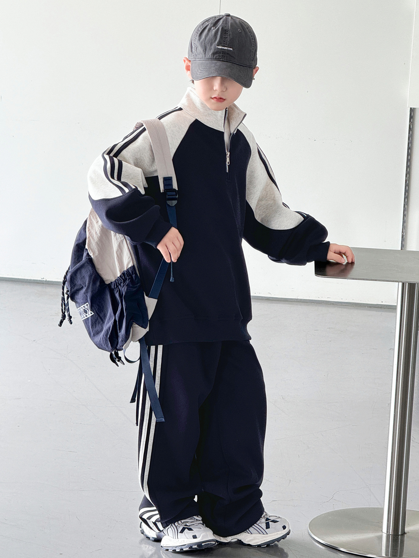 Boys’ Autumn Pullover Knitted Suit, 2026 New Arrival Spring/Autumn Medium/Large Size Sporty Cool Handsome Casual Two-Piece Set