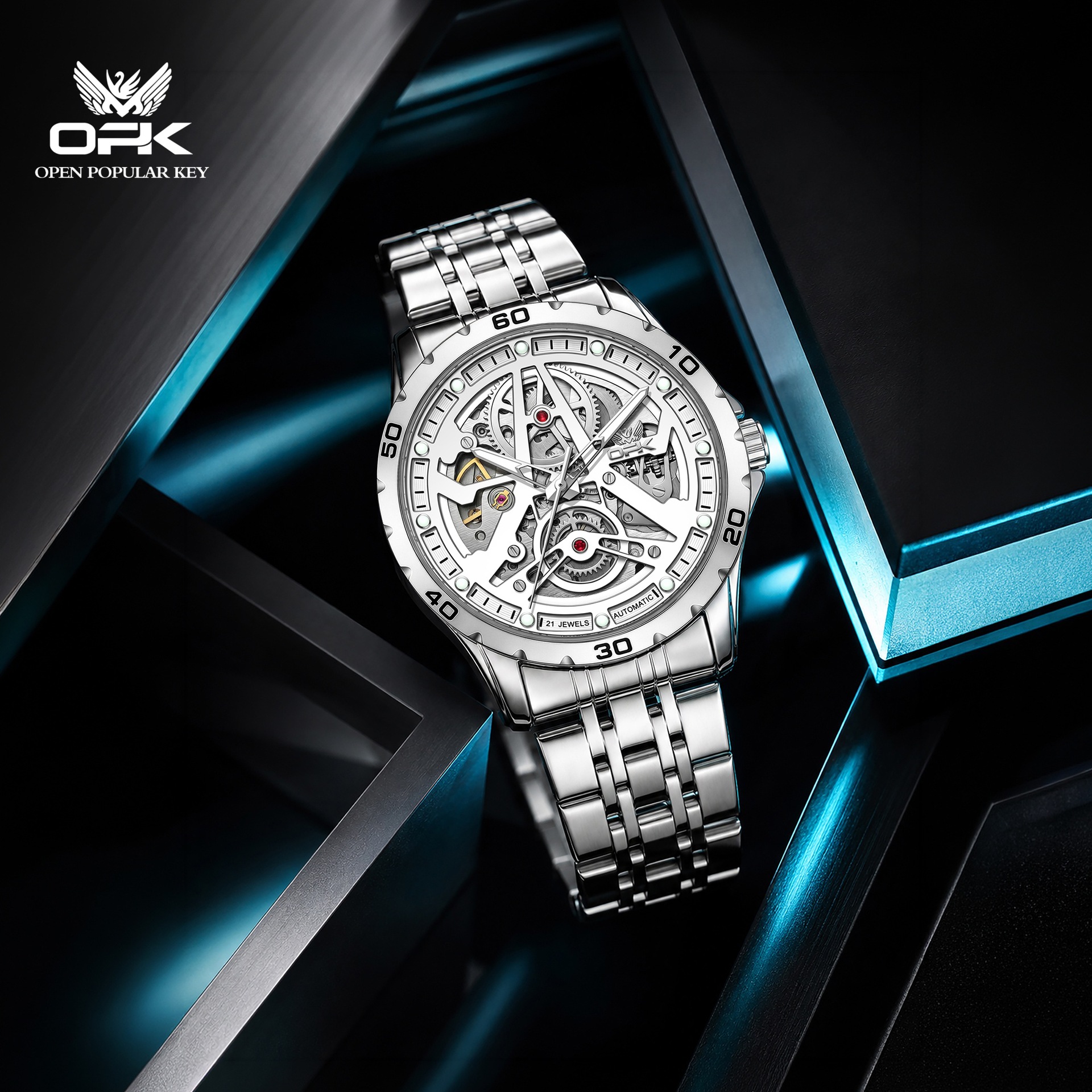 OPK brand watches new model business brief fully automatic mechanical men's watches night light waterproof mechanical men's watches