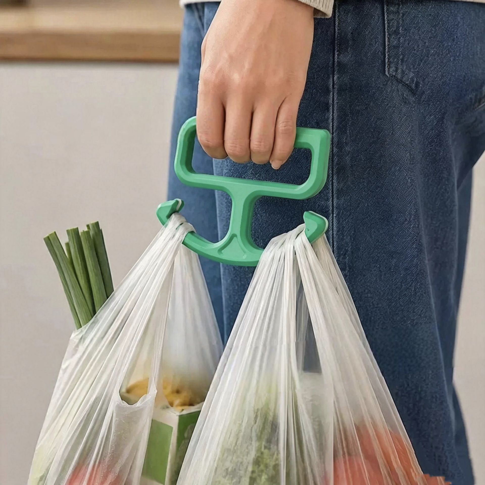 Cross-border new product: 3D-printed portable gadget, multi-functional shopping bag with anti-squeeze handle and energy-saving handle bracket.