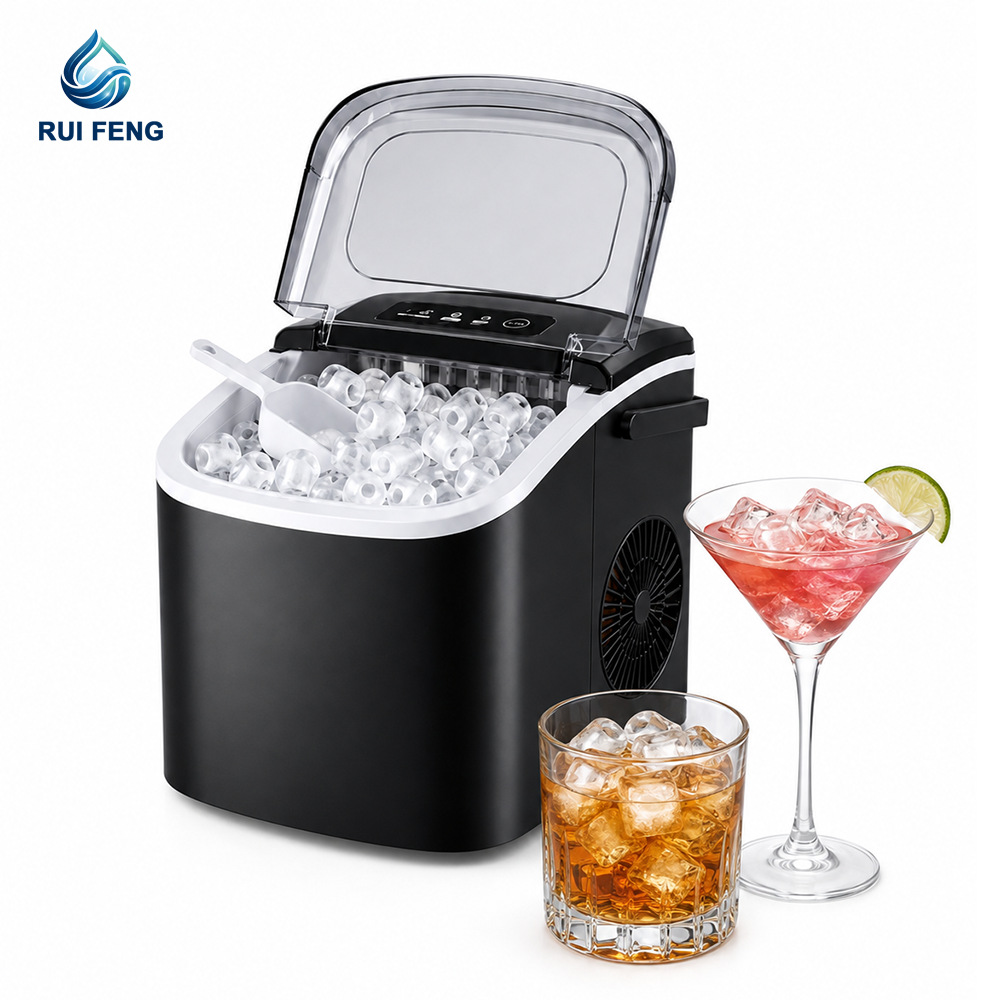 Low-power ice maker, 1.2L capacity; round ice cube machine for home, office, or dormitory use; compact, space-saving ice maker