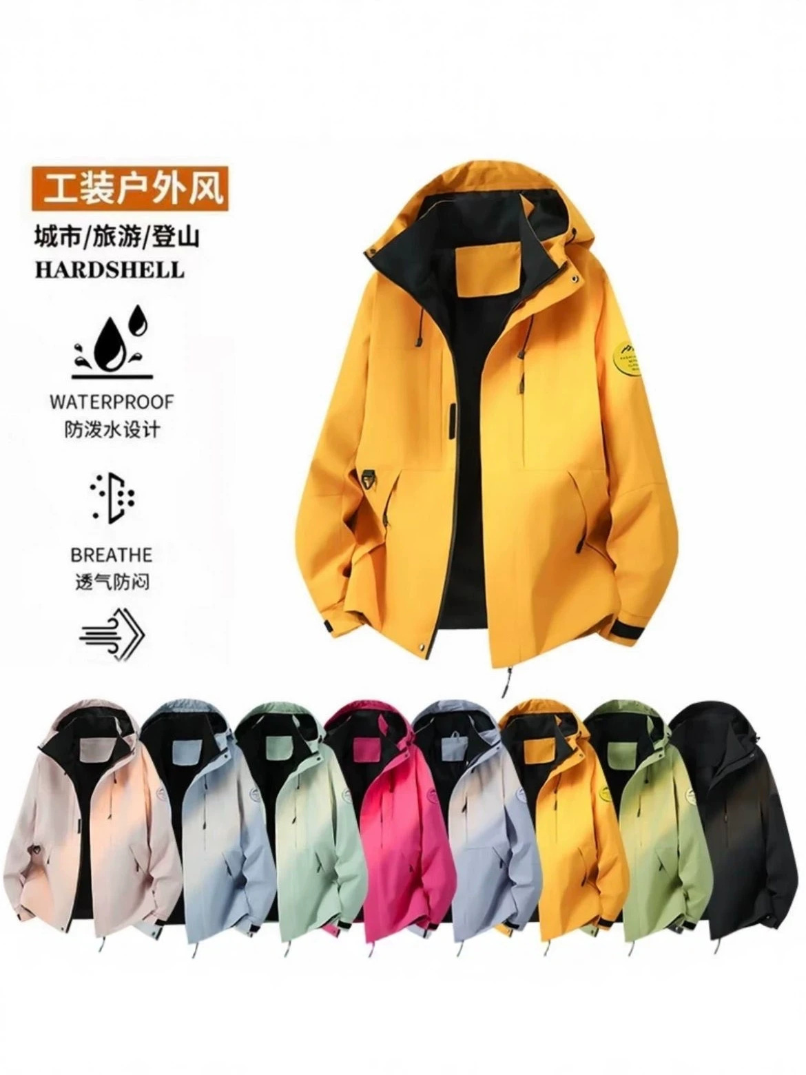2026 New Spring/Autumn Three-Proof Outdoor Jacket, Casual Stylish Windproof Jacket for Men, Light Luxury Black Outerwear