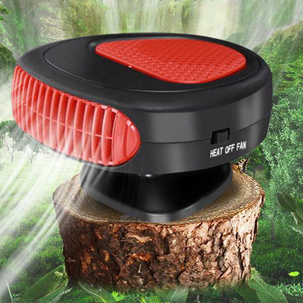 1 Piece, Black + Red ABS Car Heater – Compact Mini Heating and Defogging Device, Packaged in Color Box