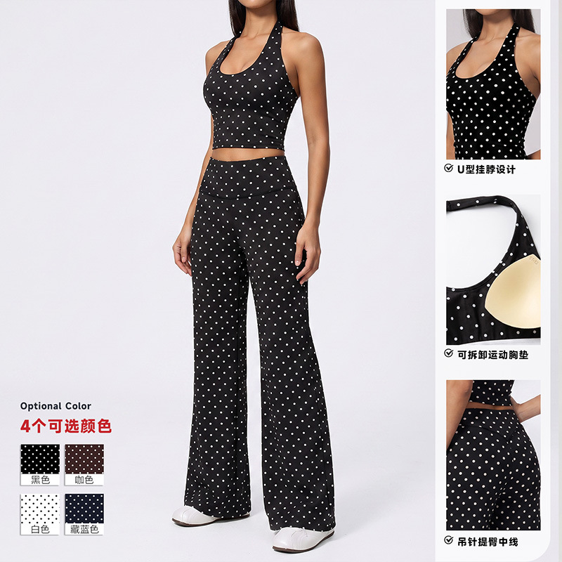 Amazon cross-border new wave point suits with alumina printed deep V high bounce three-dimensional fitness suits