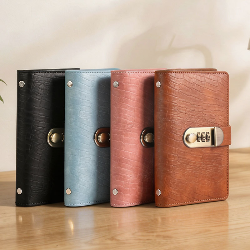 Influencer‑style financial‑management organizer, password notebook, high‑end vintage money‑saving book—can hold cash, large capacity, customizable logo