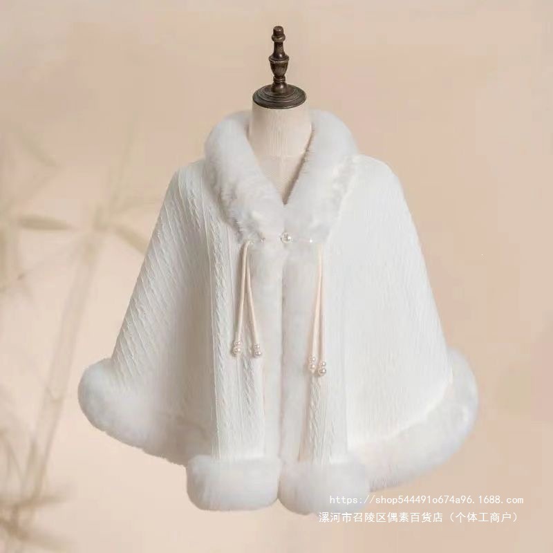 2026 New Velvet-Added, Thickened Cloak – Shawl‑Style Cheongsam, Elegant High‑End Autumn/Winter Warm Coat with Plush Lining for Fall and Winter