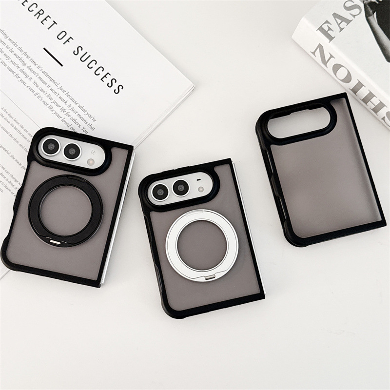 Skin-friendly magnetic iPhone DUO rotating stand phone case, compatible with Apple 18 Pro Max, matte finish for 18 Pro/18