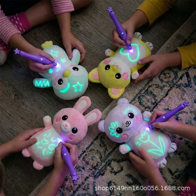 TKGlowBabies cross-border new glowing fur baby dolls night light painting real source factory same day shipping