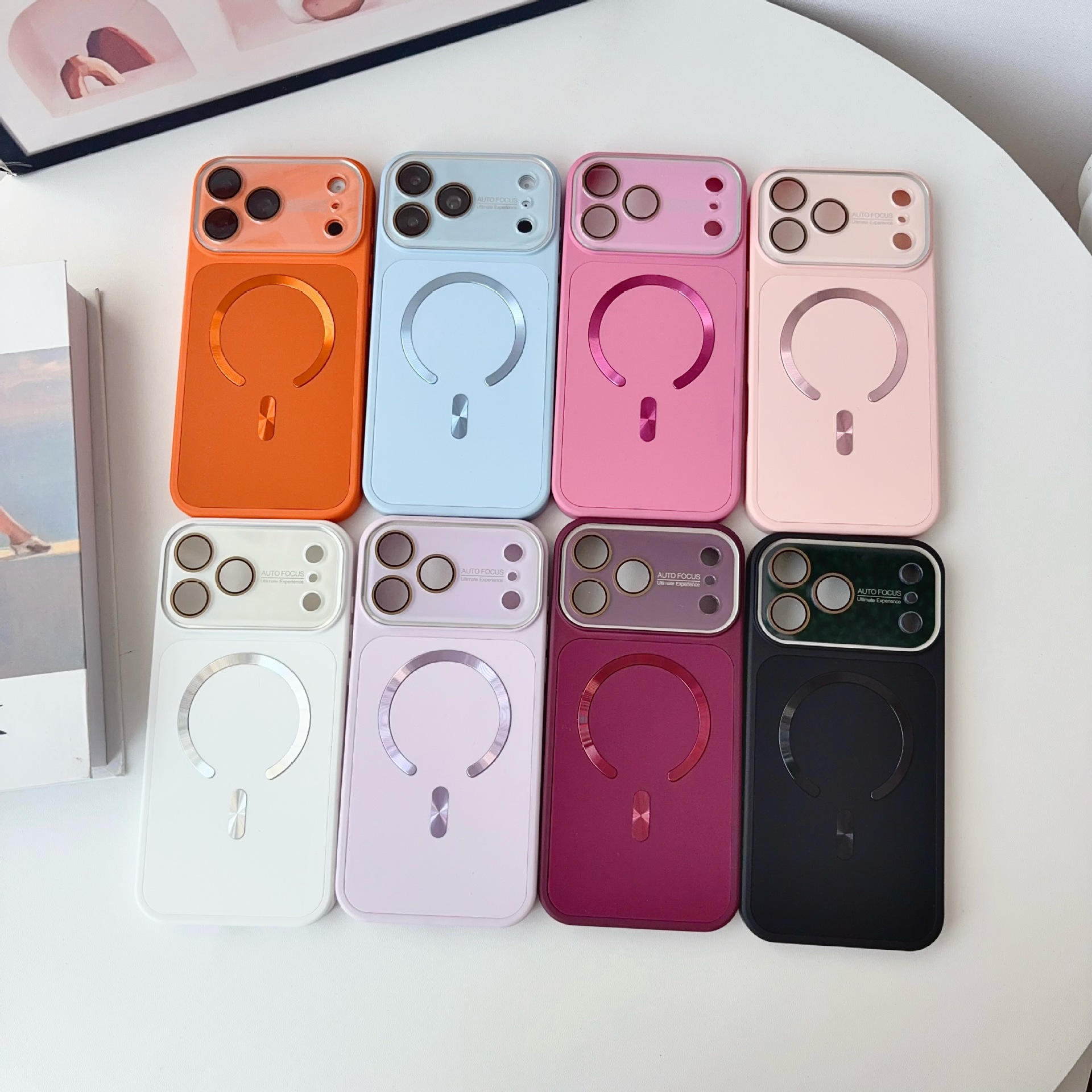 Compatible with iPhone 18 Pro magnetic suction large‑window phone case, matte skin‑friendly finish, with lens protector for iPhone 17 Pro.