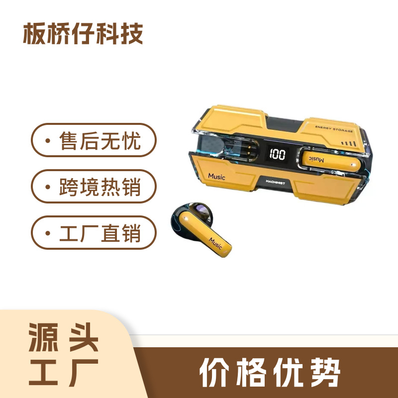 Cross‑border bestseller K8 wireless Bluetooth earphones—TWS, HD digital display, long battery life, cool mecha‑style design, excellent for gaming with low latency.