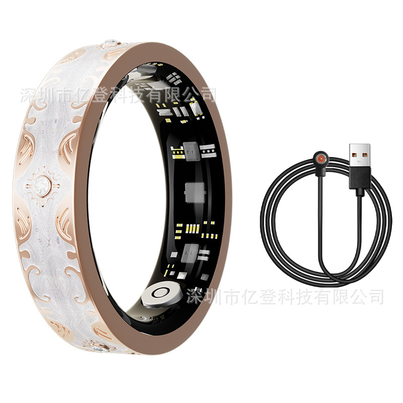 Cross-border Smart Ring V10: Heart Rate, Blood Oxygen, Sleep & Fitness Tracker with Step Counter; Stainless Steel, Waterproof Design