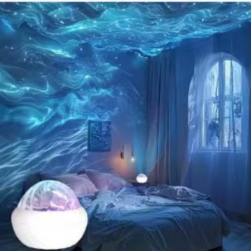 Cross-border water wave pattern starry sky projection lamp small night lamp creative girl student bedside bedroom laser dynamic starry sky projection lamp