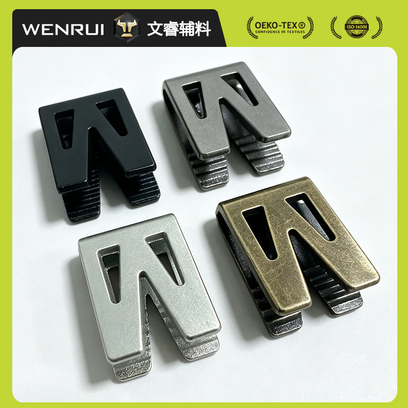Factory-direct stock alloy tail clips, bag and apparel accessories, hat strap buckles, versatile fashion components, metal clips