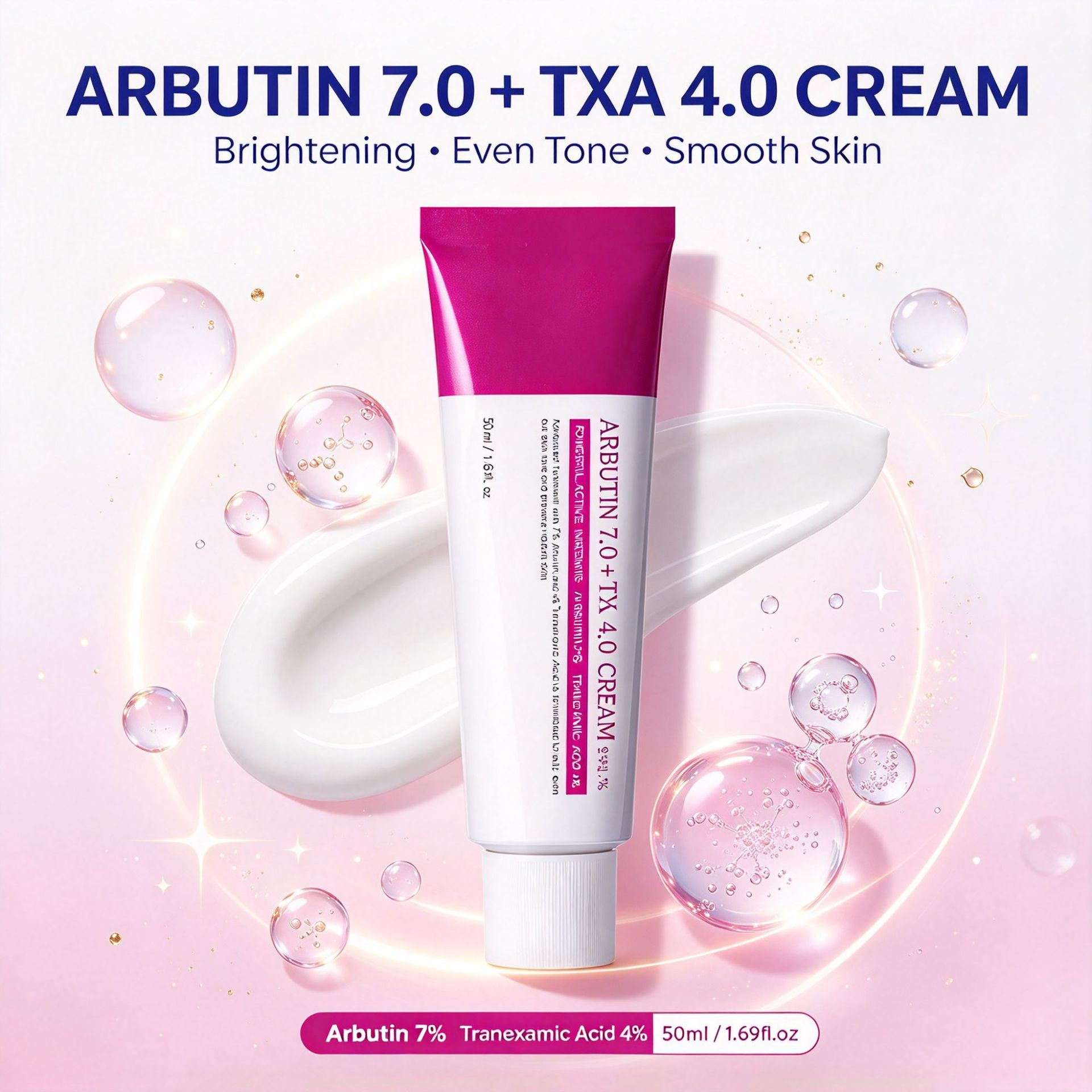 Cross-border ARBUTIN 7% + tranexamic acid 4% face cream—brightening, softening, smoothing, moisturizing, and firming