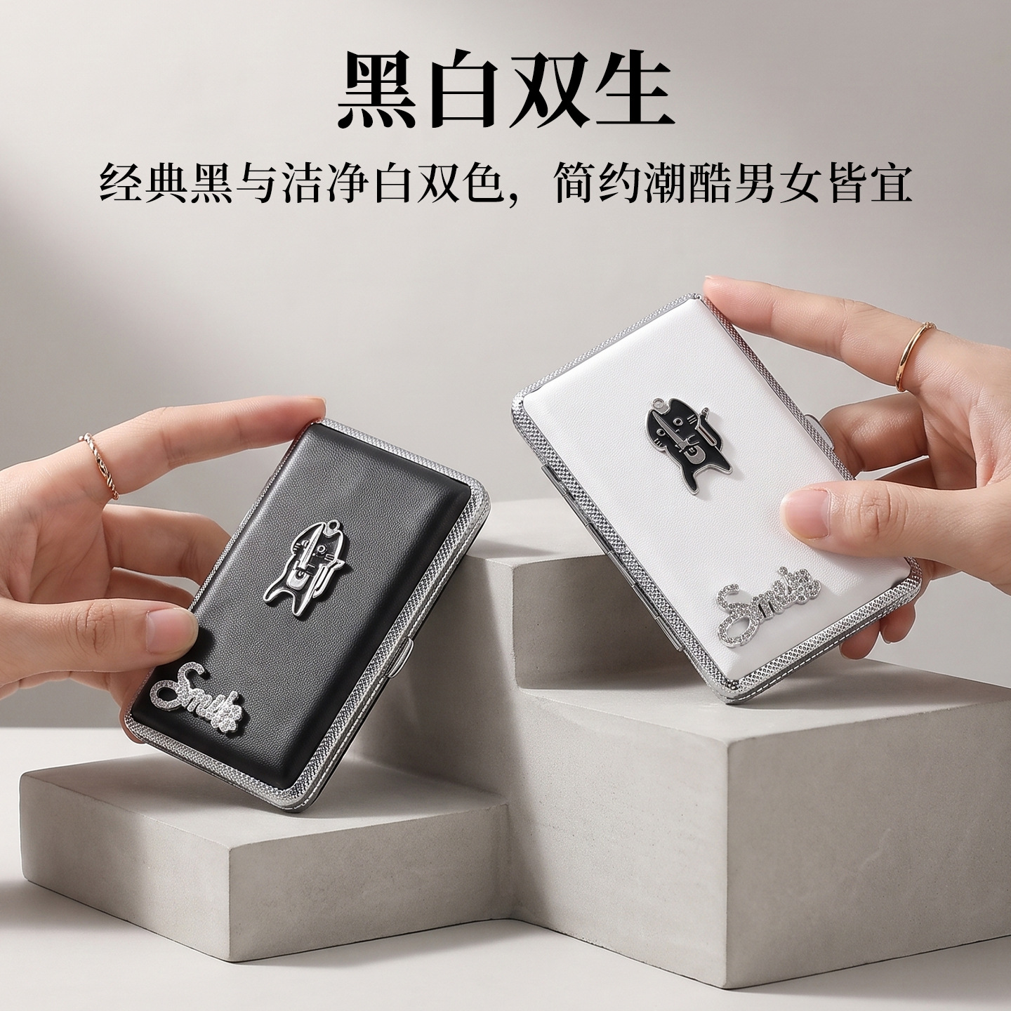 Trendy and cool cigarette case, personalized metal cat-shaped design, 20-cigarette capacity, moisture-proof, specially designed for slim cigarettes—wholesale directly from the manufacturer.