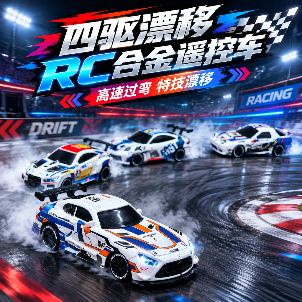 1:64 mecha‑style painted alloy mini RC car, children’s toy racing car, RC drift toy for boys—wholesale