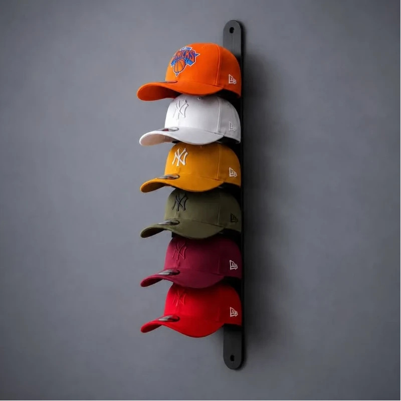 Wall-mounted baseball cap storage rack, flat cap hook, non-perforated hat display stand, door-back hat rack for organization and storage