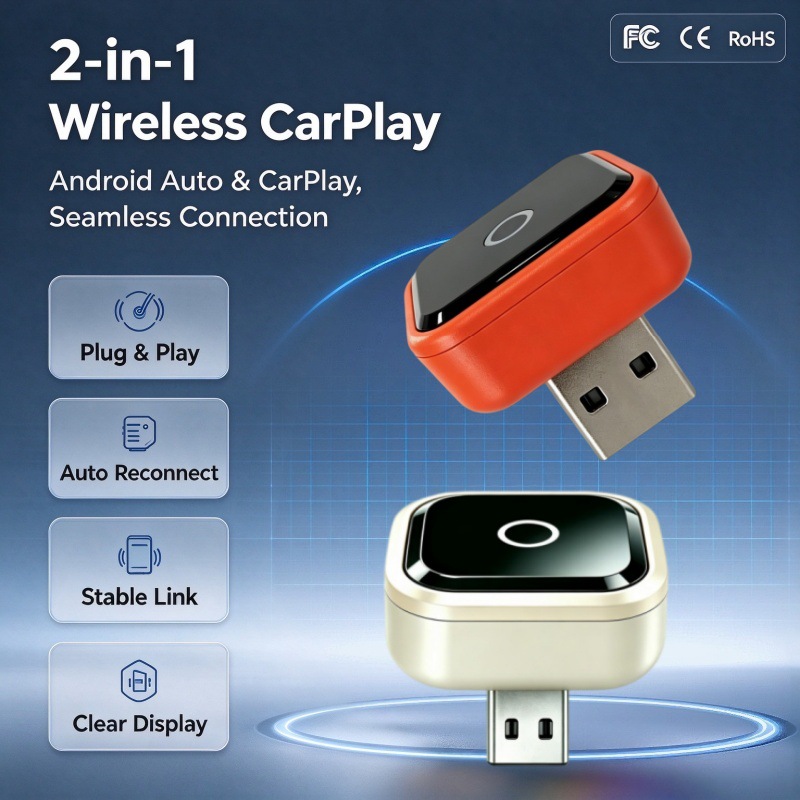 In-vehicle wireless carplay box Android auto projector smart connected navigation two-in-one transmitter