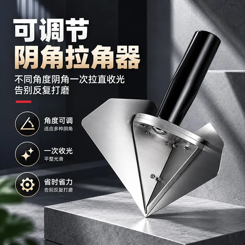 Adjustable thickened stainless steel multi‑purpose putty scraper and corner‑smoothing tool, specially designed for painters to achieve a smooth finish.