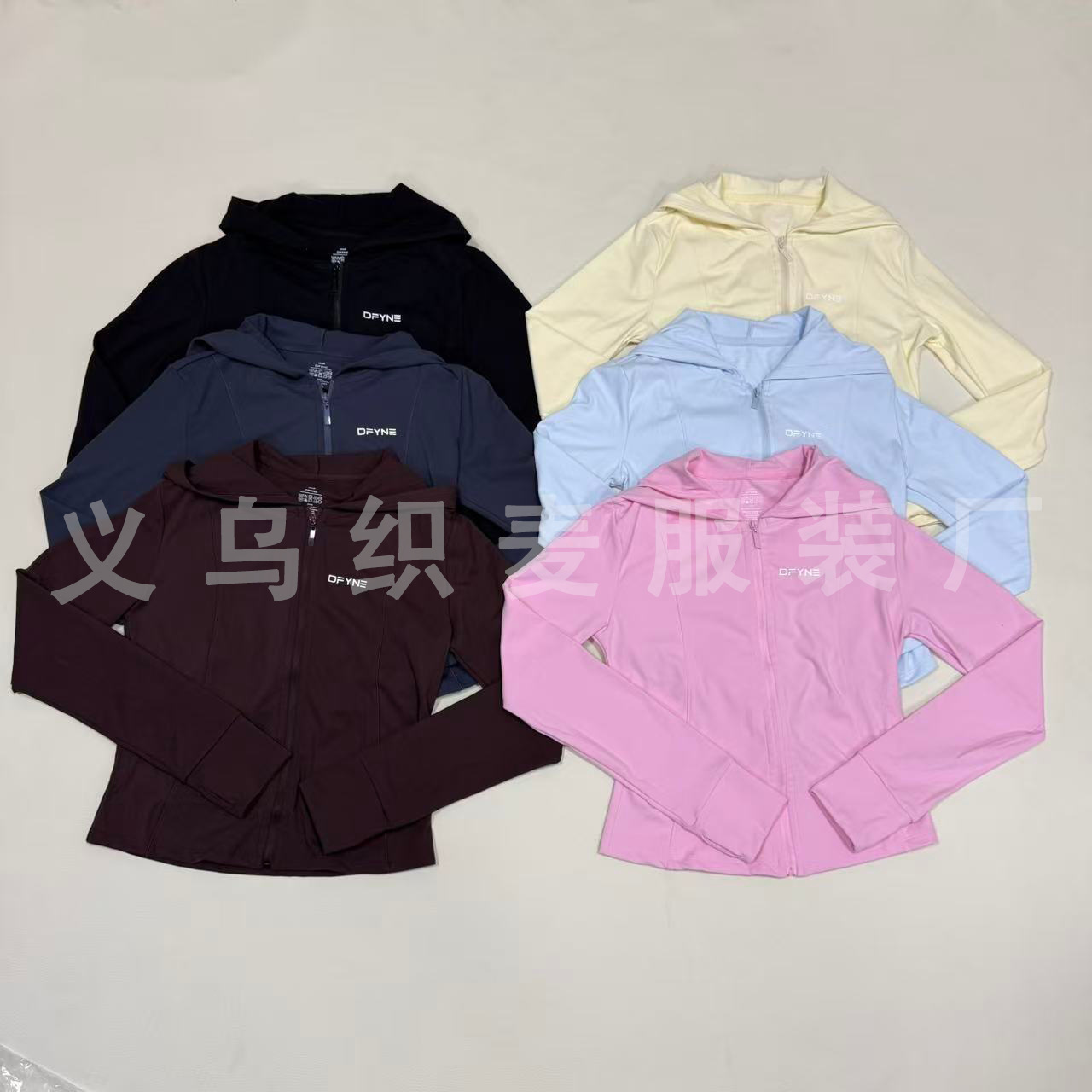 DFYNE Cross-Border Hooded Yoga Jacket; Slim-Fit Short Cardigan for Sports; Autumn/Winter Fitness Zip-Up Sports Jacket for Women