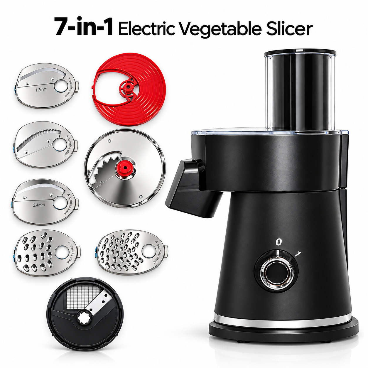 Cross-border multi-blade electric vegetable slicer and grater—household appliance with two-speed adjustment for slicing and processing vegetables
