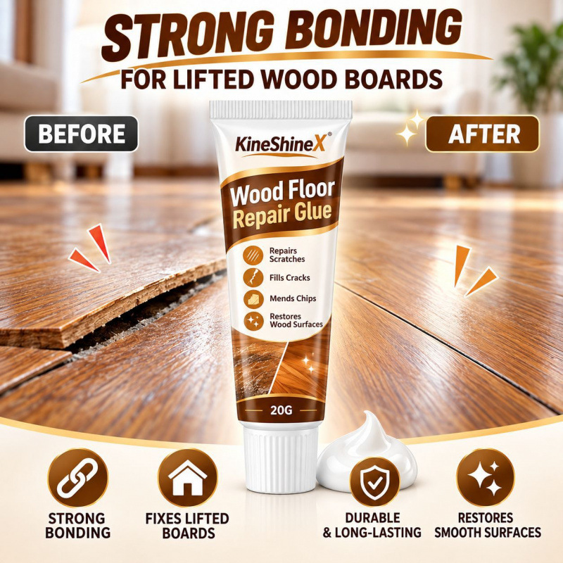 KineShineX Wood Floor Repair Glue 20g – Adhesive for Re-gluing and Securing Lifting or Loose Floorboards, Suitable for Composite Wood Flooring