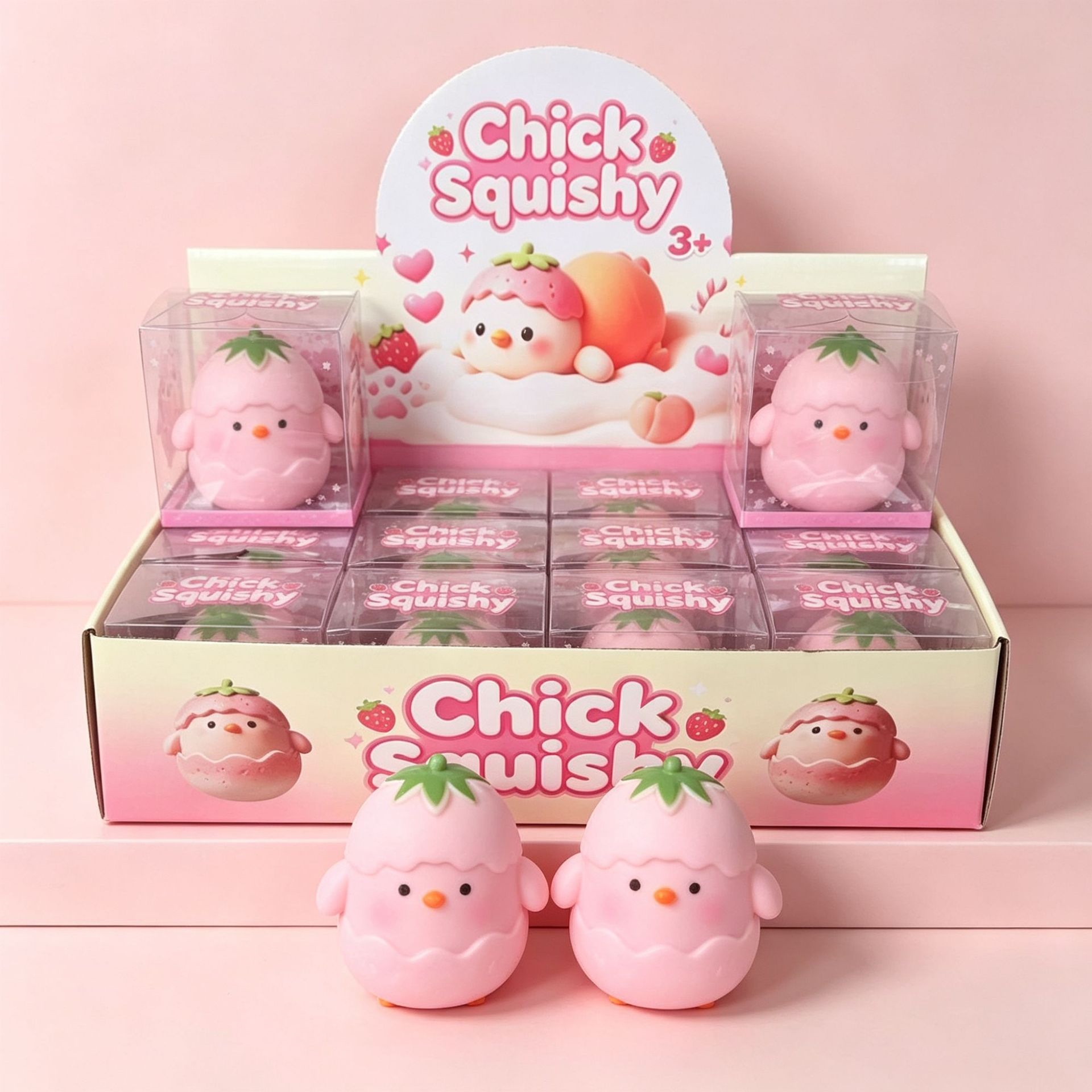 Blowout block pinch toy pink and brown pinch toy simulated animal decompression toy children's soft pinch toy
