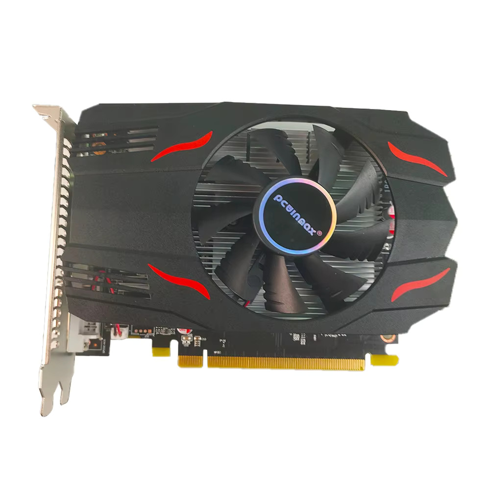 Compatible with the brand-new RX 550 4GB GDDR5 128-bit fan-cooled graphics card, featuring HD/DVI/DP outputs.