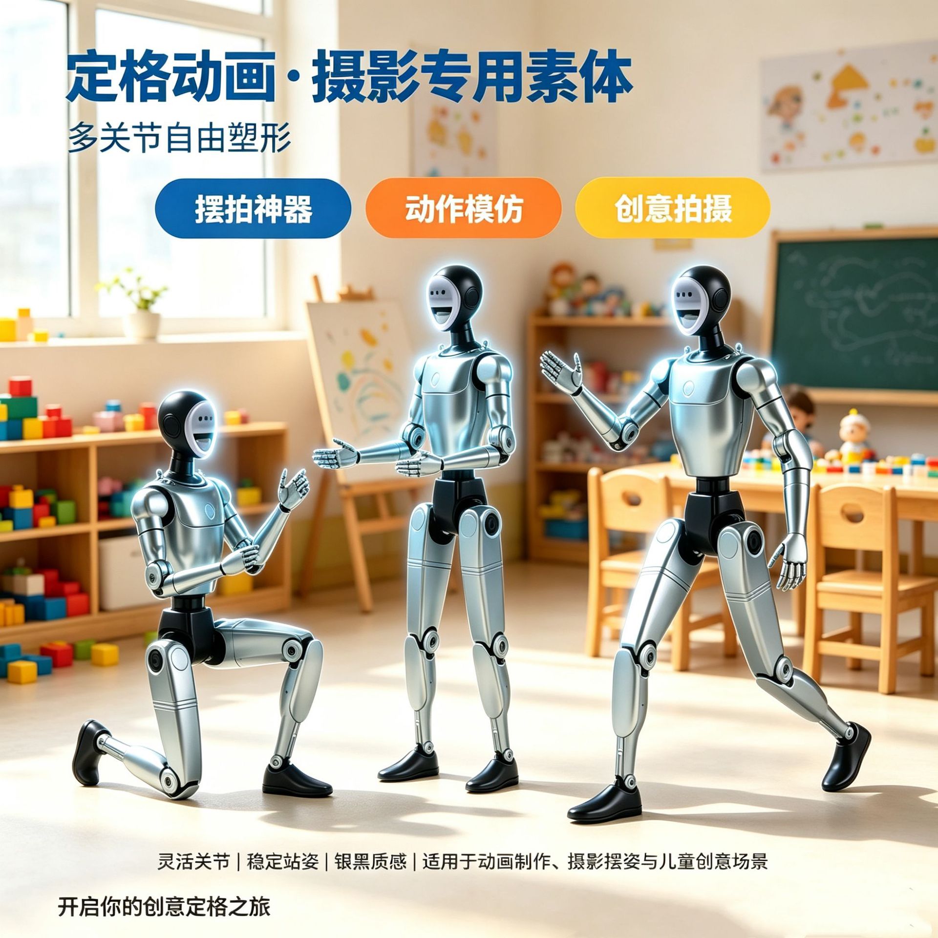 New AI robot sound-and-light movable doll ornament model—desktop toy for boys, perfect as a gift, shipped directly from the factory.