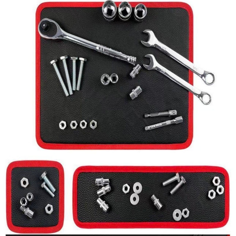Cross-Border Exclusive Magnetic Tool Mat: High-Performance Magnetic Tool Storage Mat—3-Piece Set of Magnetic Tool Mats with Leather-Covered Backing