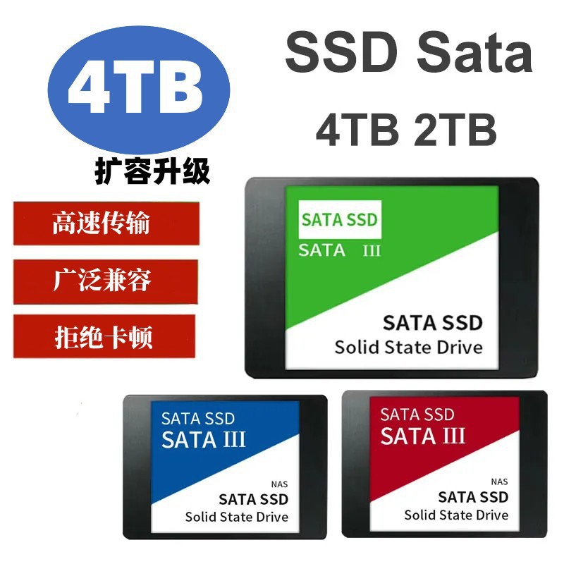 Cross-Border Foreign Trade Product: High-Speed SSD Solid-State Drive, SATA3, Laptop/Desktop Hard Drive, Capacity Expansion from 4TB to 1TB