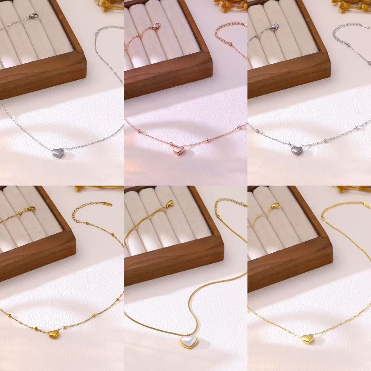 Stainless steel hot-selling accessories fresh sweet love necklace women bracelets fashion peach necklace jewelry wholesale