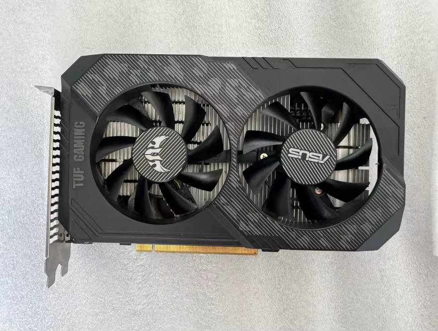 Used TUF Gaming GTX 1660S 6G desktop graphics card with a GDDR6 memory fan