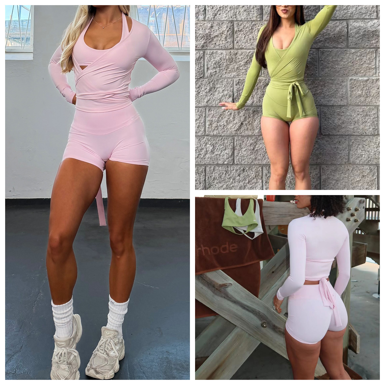DFYNE New Wrap-Style Long-Sleeve Top, Strap-Style Quick-Drying Fitness Long-Sleeve T-Shirt, Ballet-Style Yoga Jacket for Women