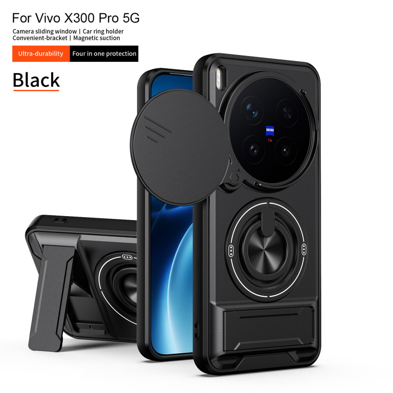 Suitable for VIVO X300 Pro, Shunjia phone case; X300 push‑window stand; X200 FE drop‑proof protective cover