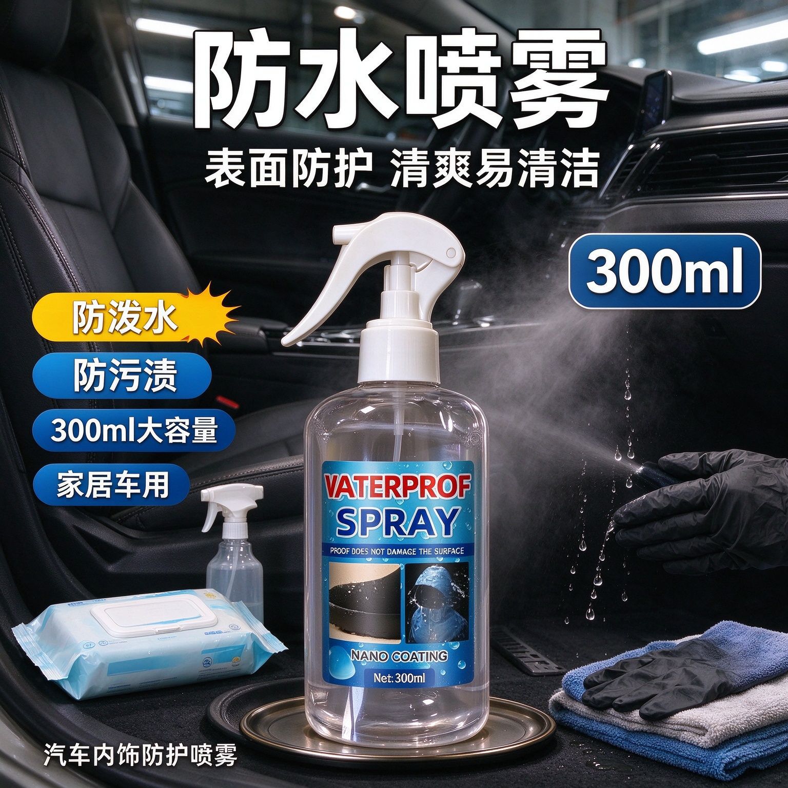 Nano Waterproof Spray for Shoes, Clothing, Canvas Bags—Protective Coating with Long‑Lasting Nanotechnology, Hydrophobic and Stain‑Resistant, Gentle on Fabric Surfaces