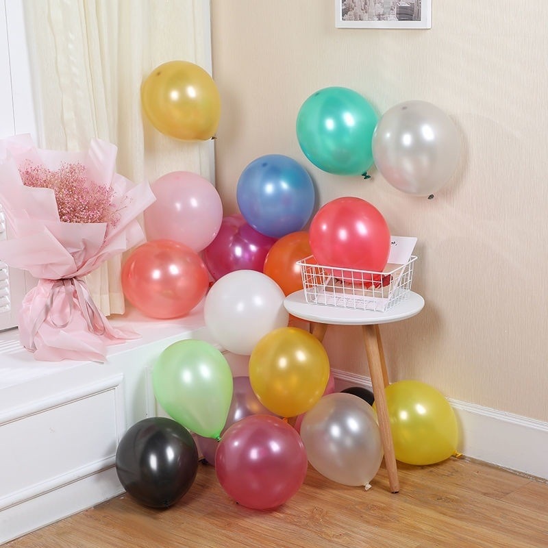 1.2g pearlescent balloons, 100-count pack; thickened latex, 10 inches, for wedding decorations, KTVs, birthdays, and weddings.