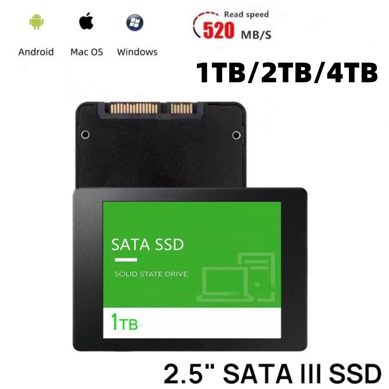 Cross-border SSD 1TB/2TB/4TBsata interface is suitable for desktops and laptops SSD large capacity