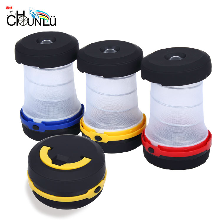 New LED camping lamp, spring‑retractable outdoor camping light, foldable emergency household lantern, tent lamp—available in stock