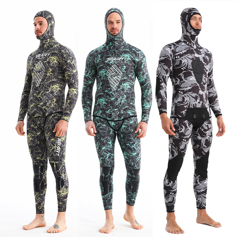 5MM cold-proof and warm surfing suits, continuous diving suits for men, free diving and hunting suits, and 3MM fishing suits