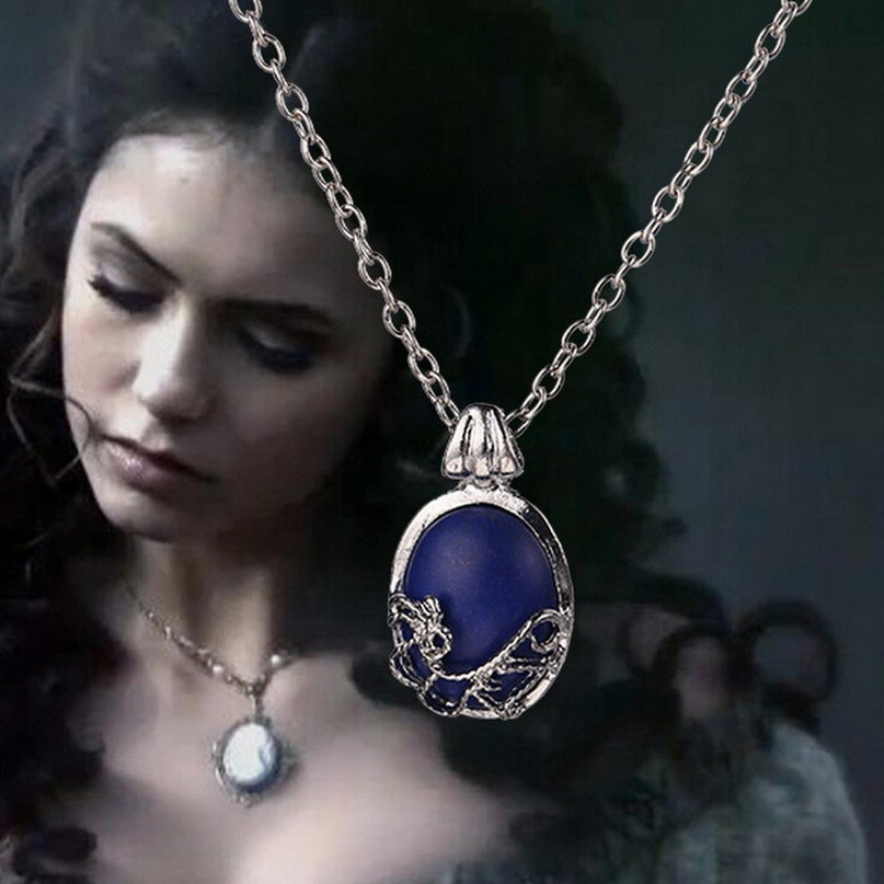 European and American Vampire Diaries Katherine anti‑sunlight silver‑plated stone necklace, wholesale
