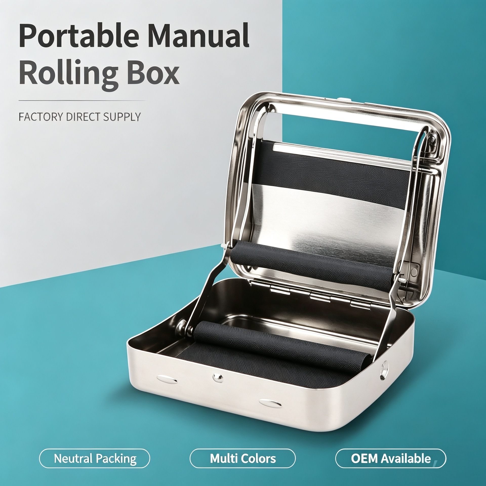 Source factory metal cigarette case, semi-automatic adjustable smoking accessory, cigarette rolling machine, manual cigarette roller