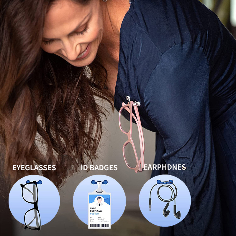 Cross-border magnetic eyeglass holder V-shaped magnetic breastplate magnetic needle collar magnetic bracket magnetic eyeglass holder