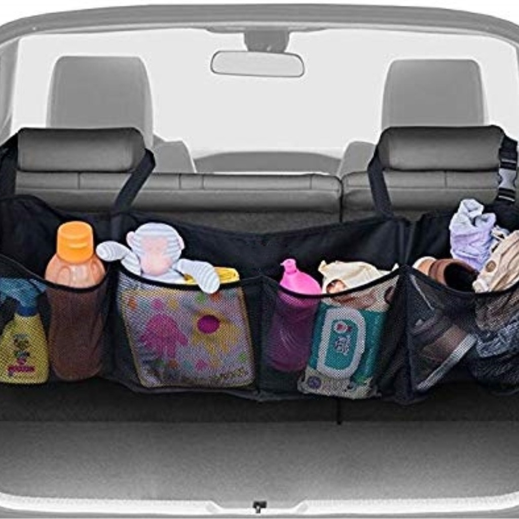 Car Rear-Seat Mesh Storage Bag, Organizer, and Large-Capacity Trunk Backrest Bag