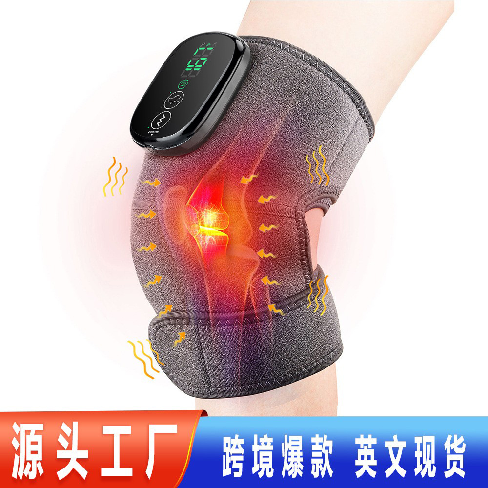 Cross-border bestseller heated massage knee brace, heating moxibustion shoulder and elbow support—winter physiotherapy for chronic cold-legs, factory‑private‑label model.