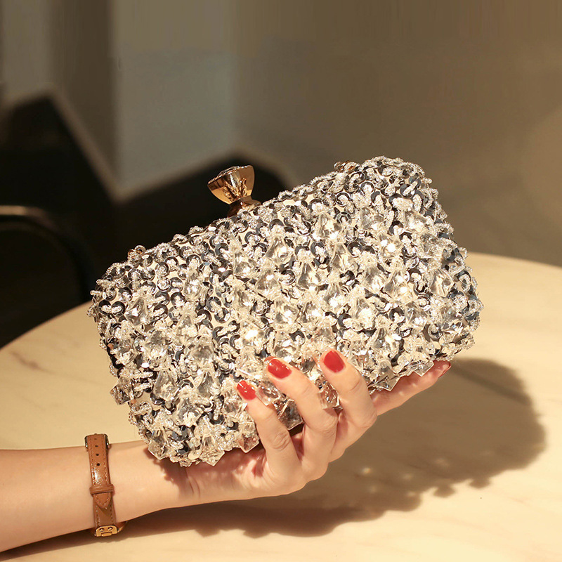 European and American fashion cross-border bestseller: handcrafted beaded tote bag, celebrity‑style evening clutch, women’s party and formal‑wear bag