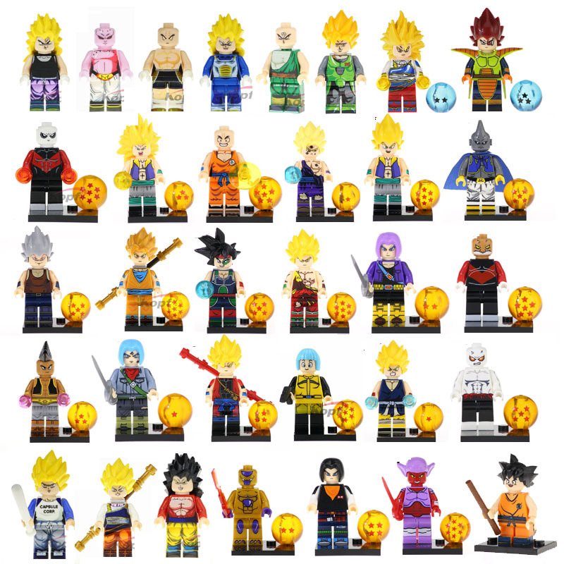 Foreign Trade Exclusive: Dragon Ball Figurine Building Blocks, Small Figures, Small-Particle Assembly Figures, Single-Style Toys, Bagged, Drop-Shipping Available