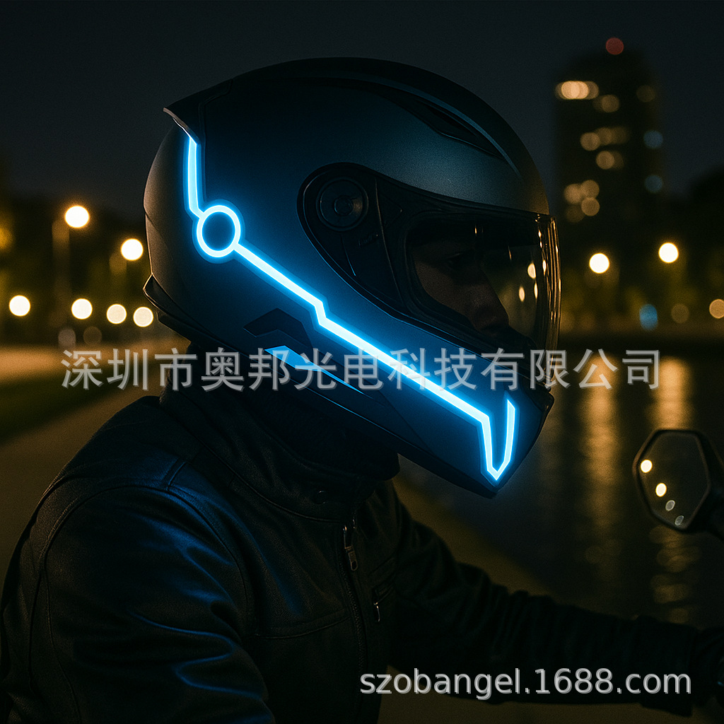 Night riding helmet atmosphere light emitting strip motorcycle helmet night walking warning light with helmet LED light emitting strip