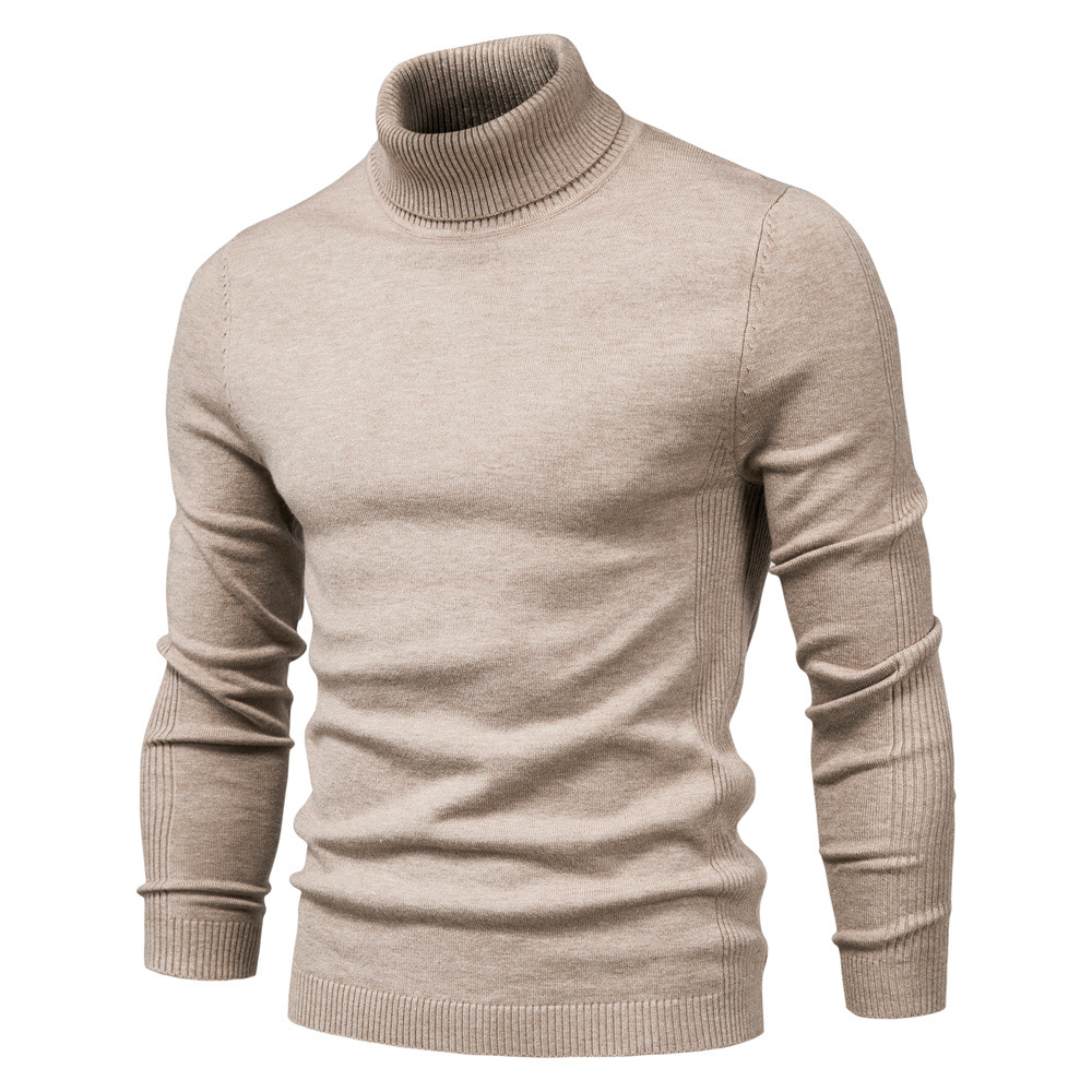 Autumn/Winter New Arrival Casual Men’s Solid Color Pullover Sweater, Foreign Trade Turtleneck Men’s Casual Knitwear, Cross-Border Sweater